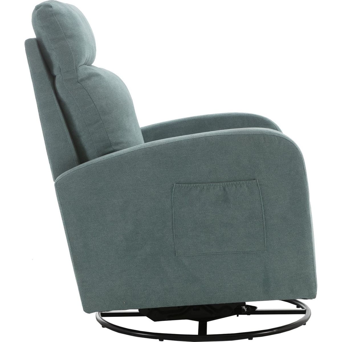 Upholstered Swivel Glider.Rocking Chair for Nursery in Misty Grey.Modern Style One Left Bag