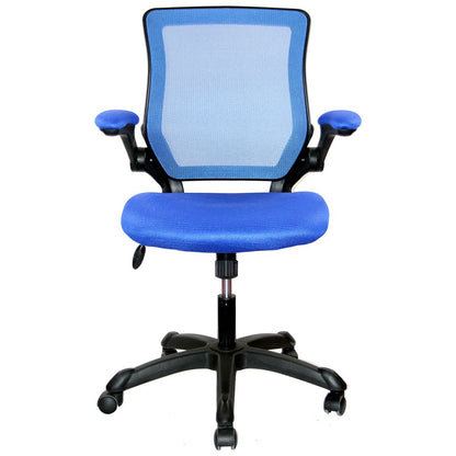 Mesh Task Office Chair with Flip Up Arms, Blue