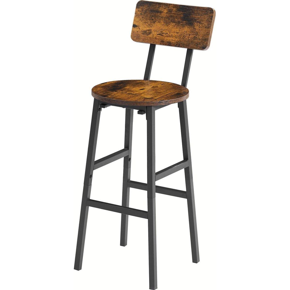 Bar Table Set with wine bottle storage rack. Rustic Brown, 47.24" L x 15.75" W x 35.43" H.