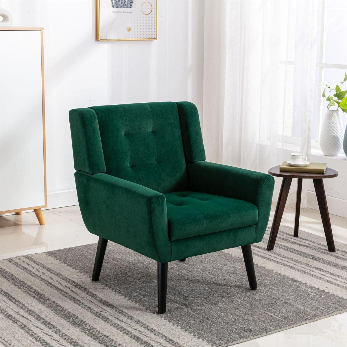 Modern Soft Velvet Material Ergonomics Accent Chair Living Room Chair Bedroom Chair Home Chair With Black Legs For Indoor Home - Streamdale Furniture