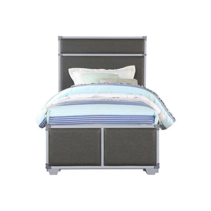 Orchest Twin Bed, Gray PU & Gray