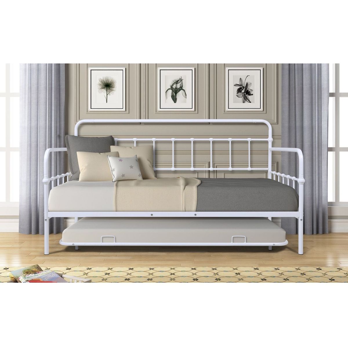 Metal Frame Daybed with trundle