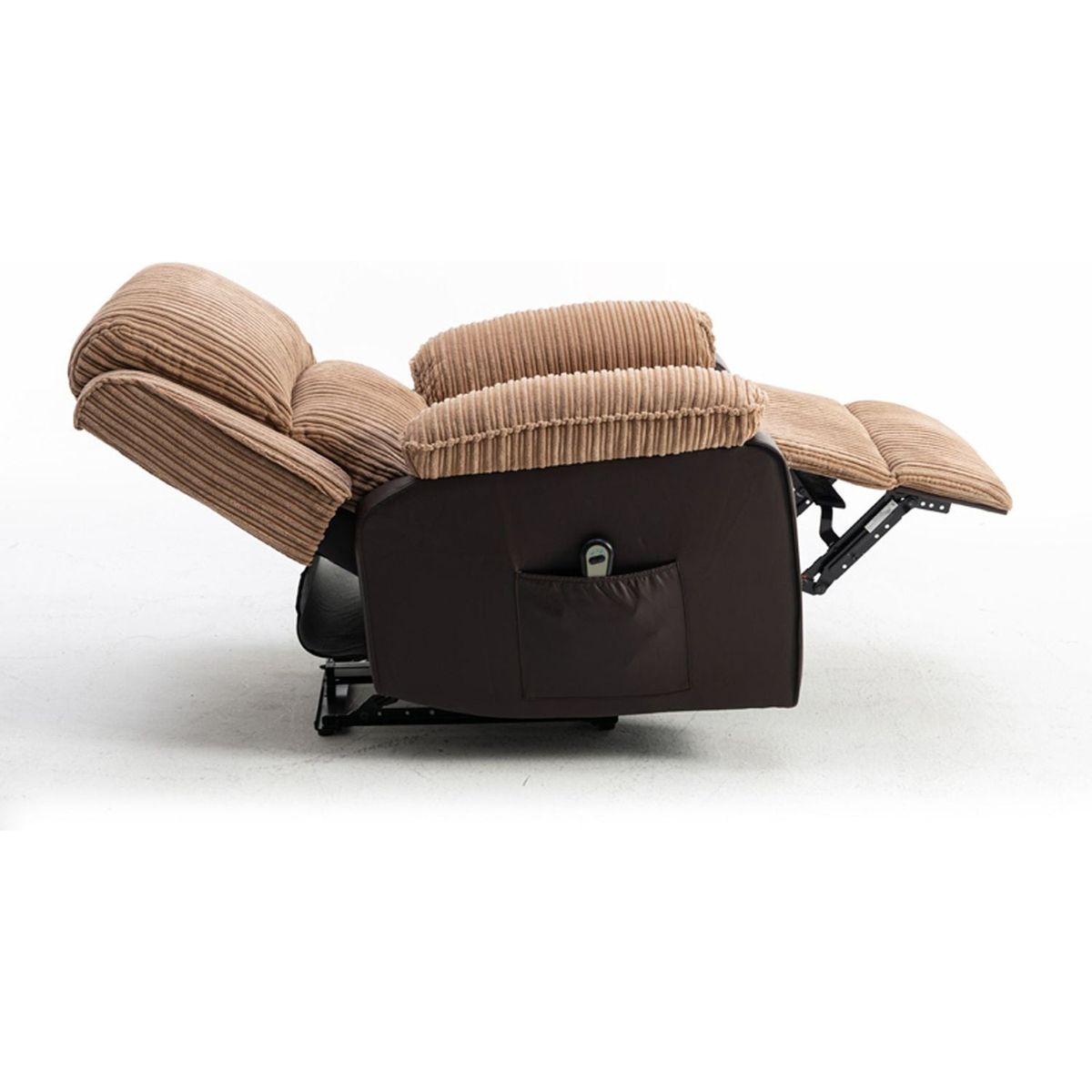 Brown Fabric Recliner Chair Theater Single Recliner Thick Seat and Backrest, suitable for living room, side bags Electric sofa chair, electric remote control.The angle can adjust freely