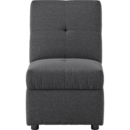 Gray Color Stylish 1pc Storage Ottoman Convertible Chair Foam Cushioned Fabric Upholstered Solid Wood Plywood Frame Living Room Furniture