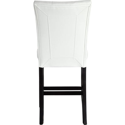 Hussein COUNTER HEIGHT CHAIR White PU & Black Finish