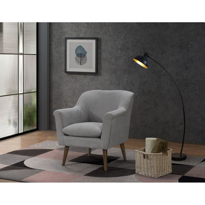 Shelby Steel Gray Woven Fabric Oversized Armchair