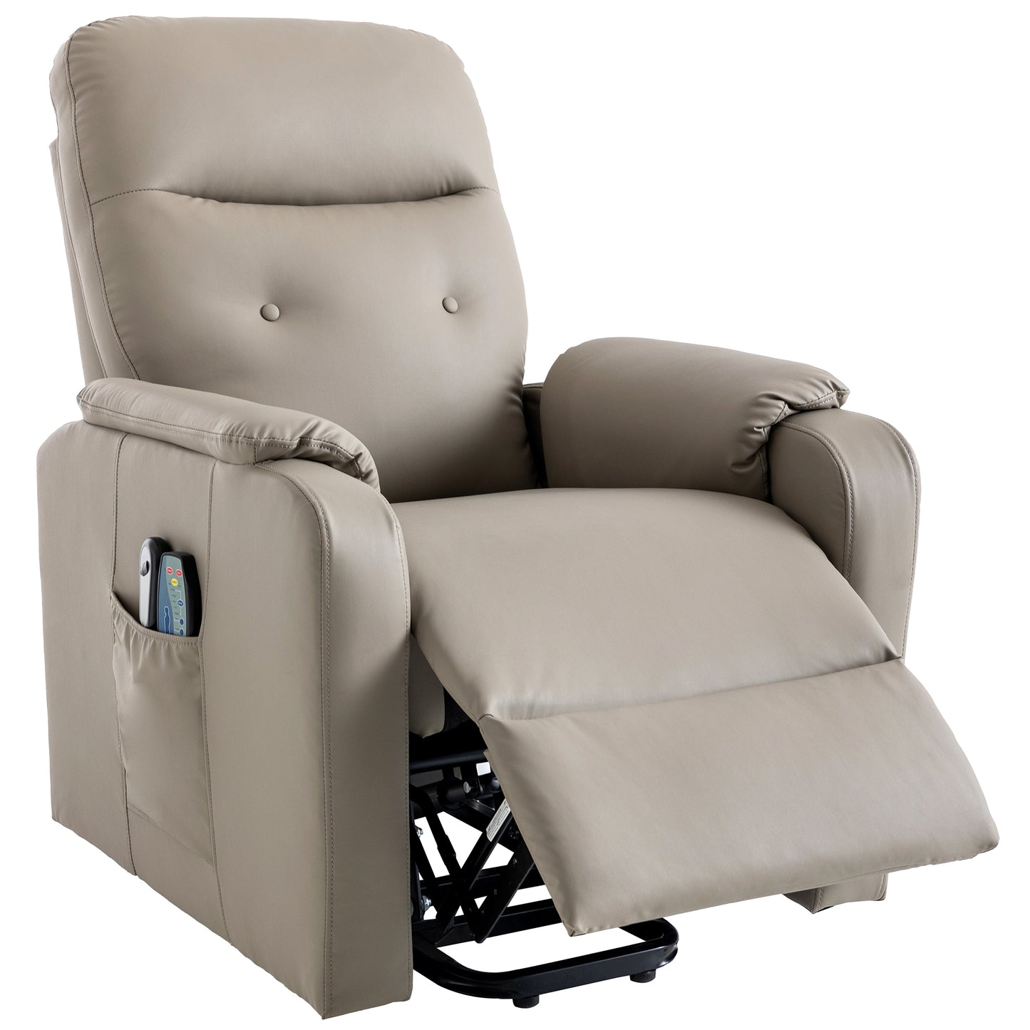 Massage Recliner Chair Electric Power Lift Chairs with Side Pocket, Adjustable Massage and Heating Function for Adults and Seniors, Olive Grey