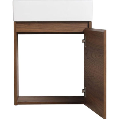 18 Inch Floating Small Bathroom Vanity With Single Sink, Suitable For Small Bathroom-BVB03018BRE