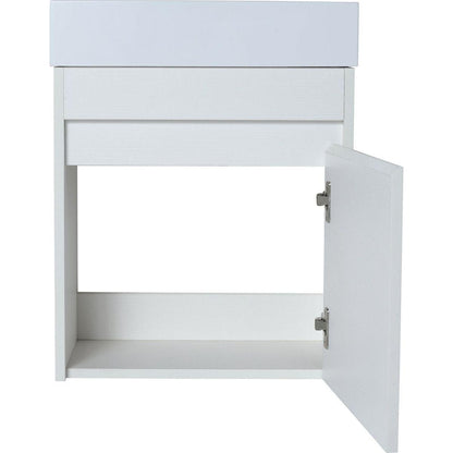 Bathroom Vanity For Small Bathroom With Single Sink, Soft Close Doors, Float Mounting Design, 18x10-00518 WSG