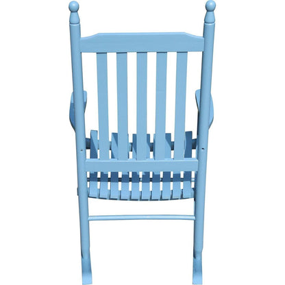 wooden porch rocker chair blue