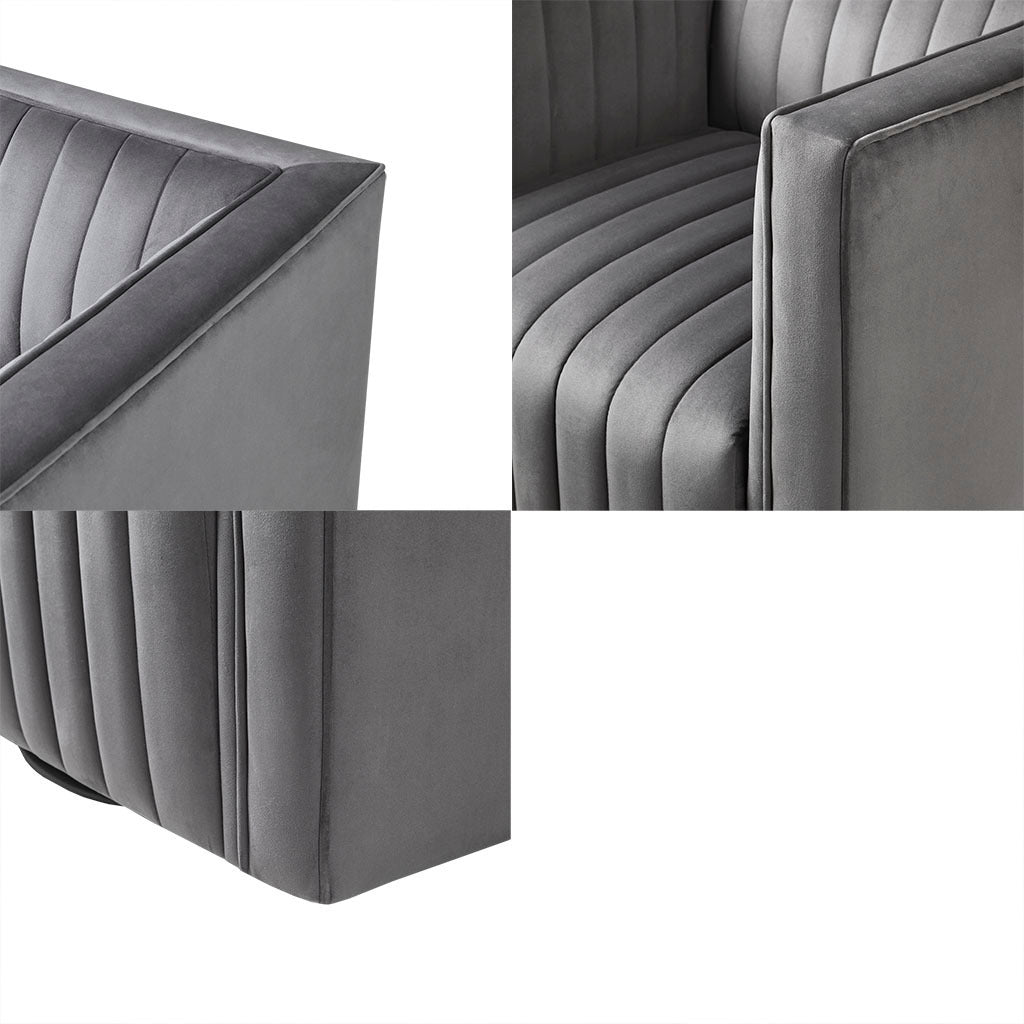 Sikora Channel Tufted Swivel Armchair