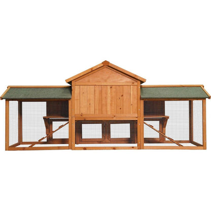 79.5" Extra Large Bunny Cage with 2 Runs House Small Animal Habitats for Guinea Pigs Hamster Removable Tray Two Tier Waterproof Roof Pet Supplies Cottage Poultry Pen Enclosure
