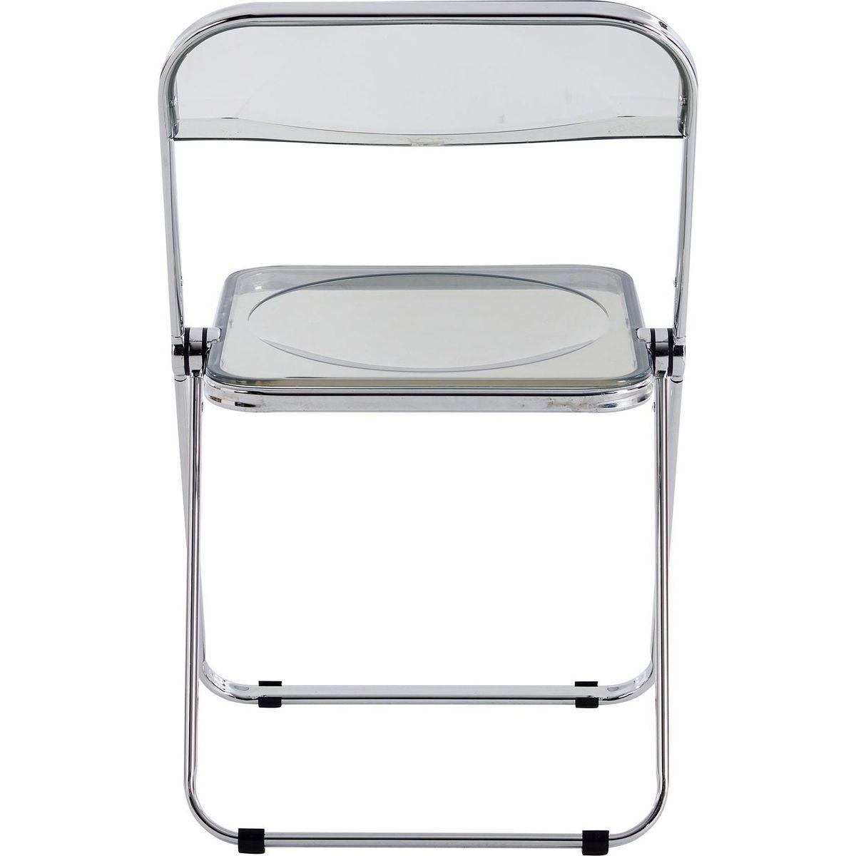 Gray Clear Transparent Folding Chair Chair Pc Plastic Living Room Seat