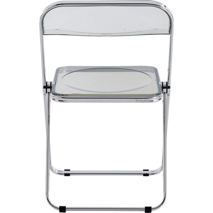 Gray Clear Transparent Folding Chair Chair Pc Plastic Living Room Seat