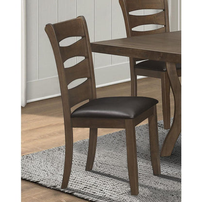 Transitional Style Unique Back Design Set of 2pc Wooden Side Chairs Brown Finish Dining Room Furniture