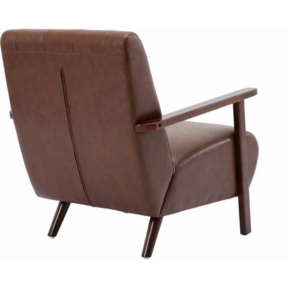 Wood Frame Armchair, Modern Accent Chair Lounge Chair for Living Room