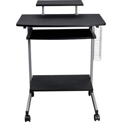 Compact Computer Cart With Storage, Graphite