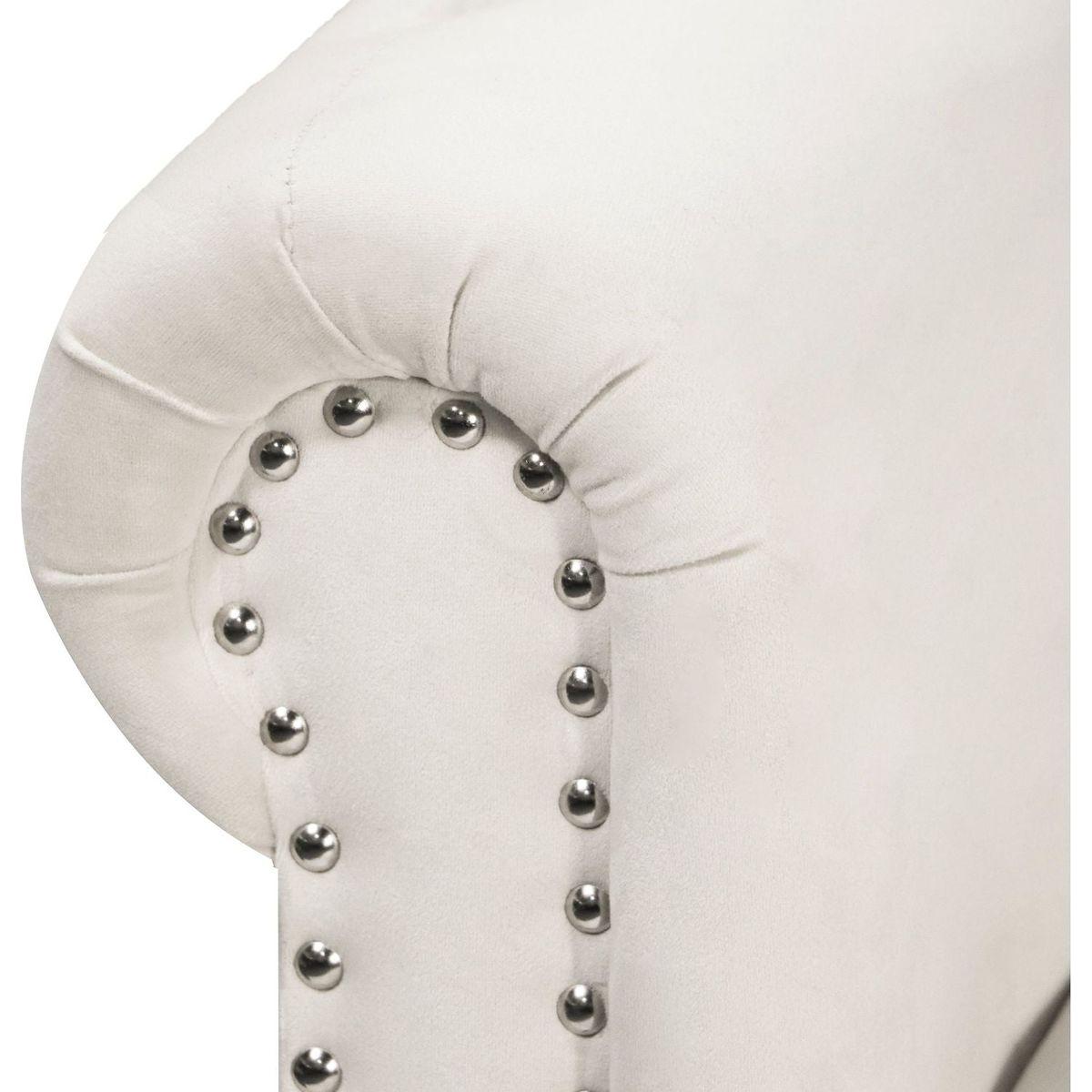 Beige Chaise Lounge Indoor, Velvet Lounge Chair for Bedroom with Storage & Pillow, Modern Upholstered Rolled Arm Chase Lounge for Sleeping with Nailhead Trim for Living Room Bedroom Office