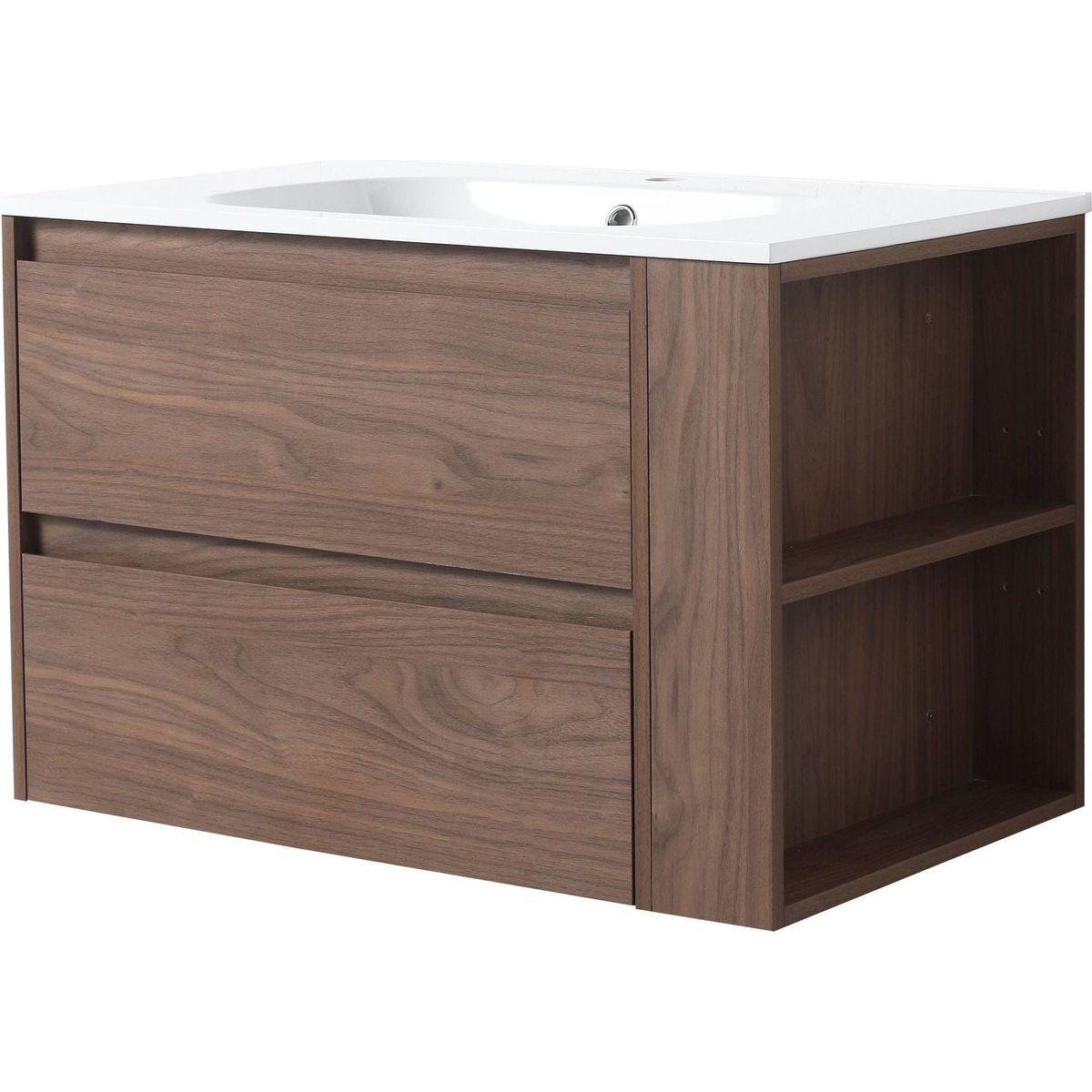 30" Wall Mounting Bathroom Vanity With Gel Sink, Soft Close Drawer