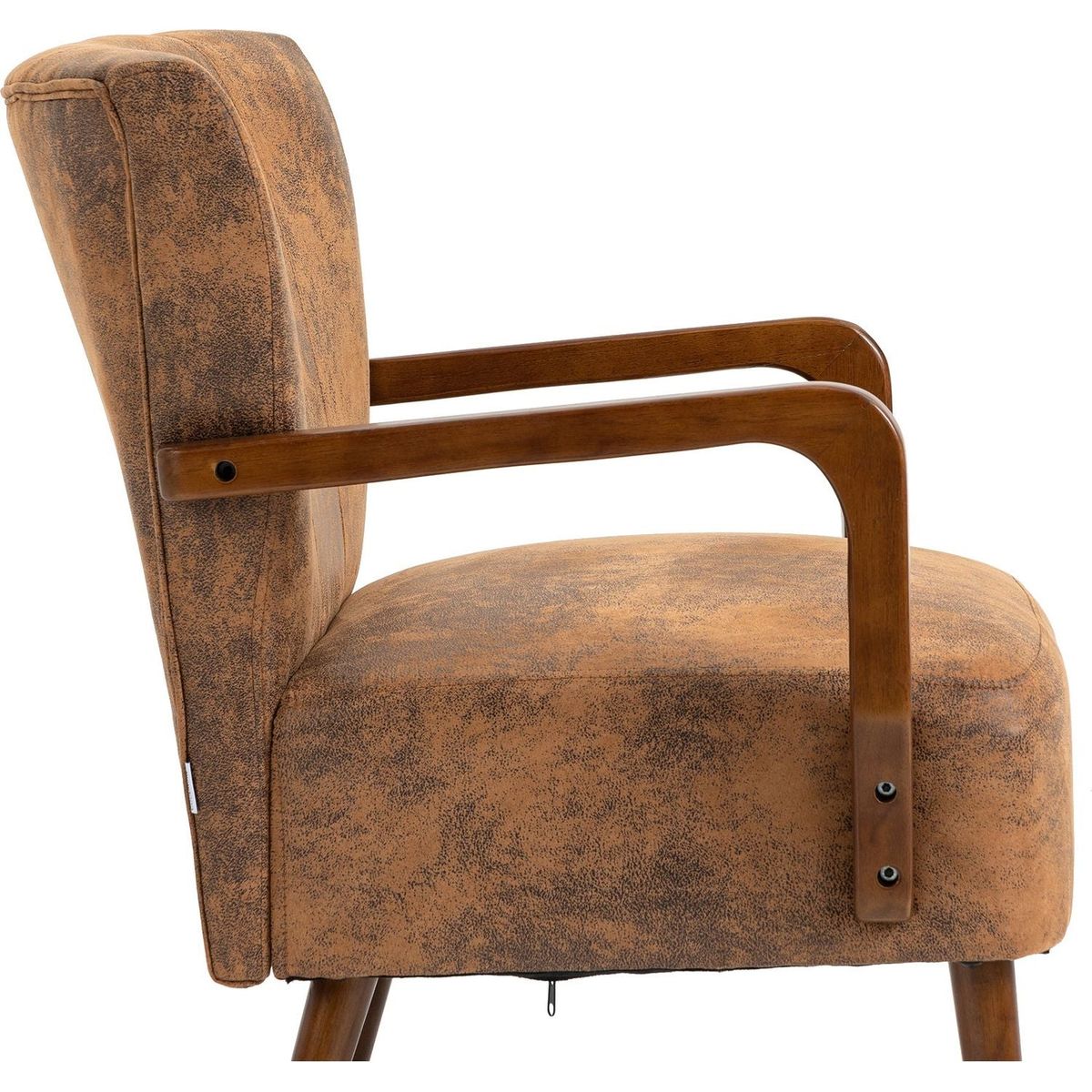 Wood Frame Armchair, Modern Accent Chair Lounge Chair for Living Room