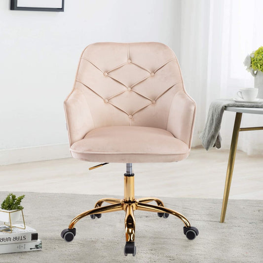 Velvet Swivel Shell Chair for Living Room, Office chair, Modern Leisure Arm Chair Beige