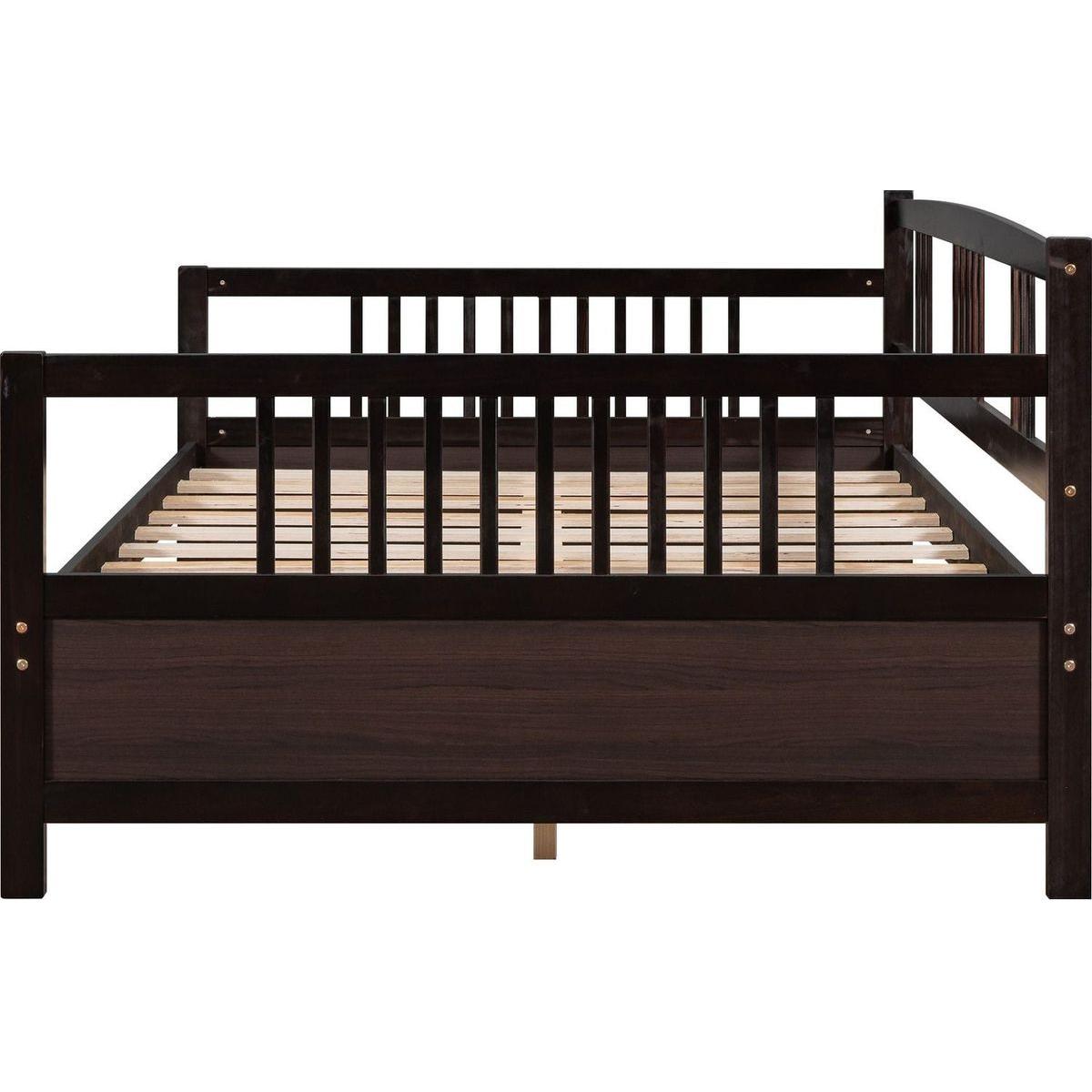Full Size Daybed with Support Legs, Espresso - Streamdale Furniture