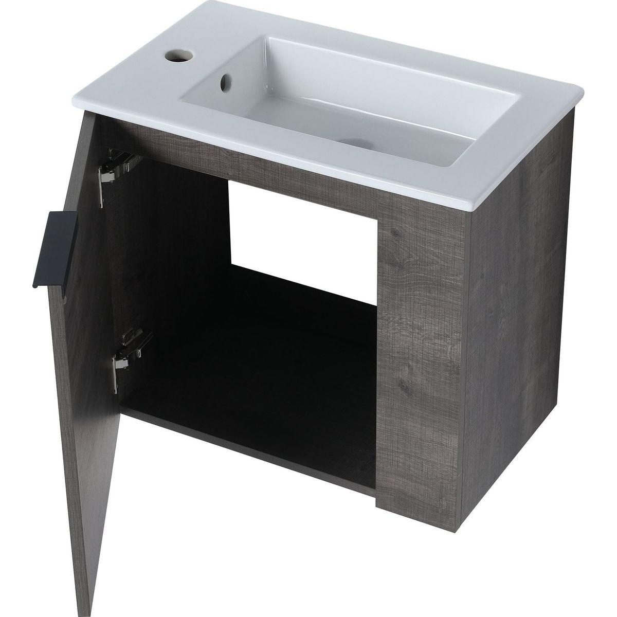 Bathroom Vanity with Sink 22 Inch for Small Bathroom, Floating Bathroom Vanity with Soft Close Door, Small Bathroom Vanity with Sink, 22x13 (KD-Packing)