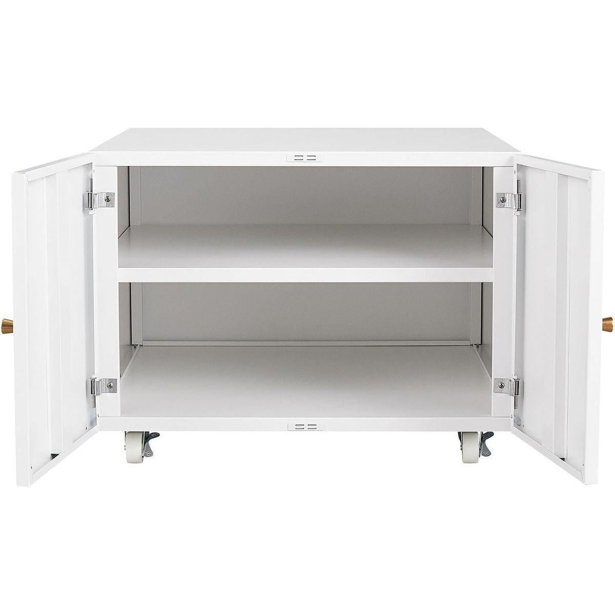 Office furniture Copier Cabinet white 2 door steel copier stand mobile pedestal file Printer Stand