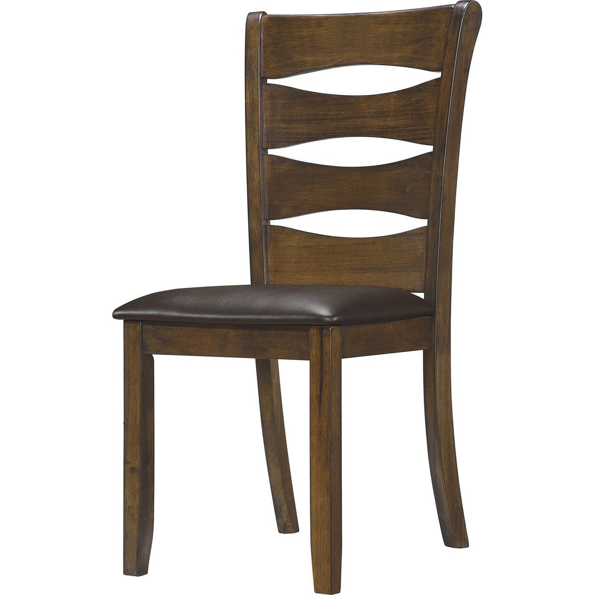 Transitional Style Unique Back Design Set of 2pc Wooden Side Chairs Brown Finish Dining Room Furniture