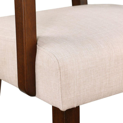 Fabric Accent Chair Set of 2 with Round Wood Table, Decorative Slipper Chair