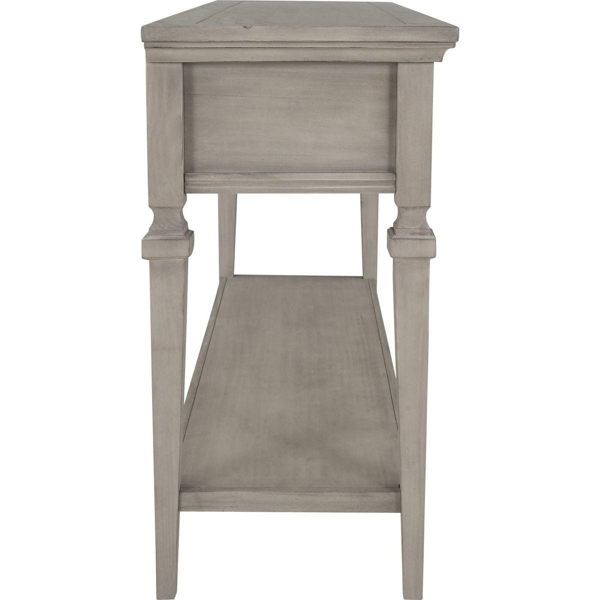 Classic Retro Style Console Table with Three Top Drawers and Open Style Bottom Shelf, Easy Assembly (Gray Wash)