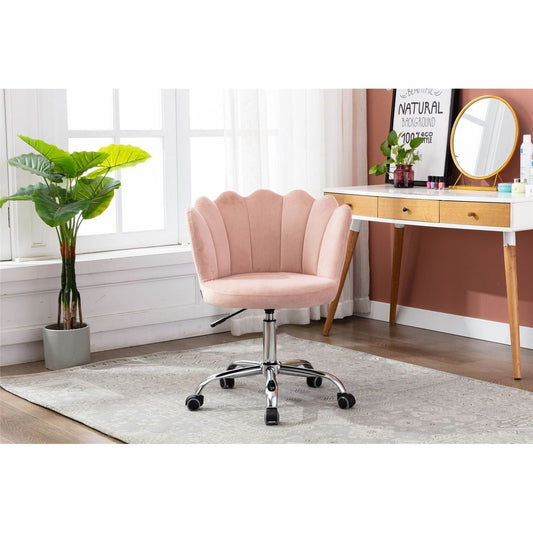 Swivel Shell Chair for Living Room/Bed Room, Modern Leisure office Chair Pink