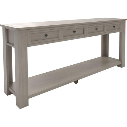 Console Table/Sofa Table with Storage Drawers and Bottom Shelf for Entryway Hallway (Gray Wash)