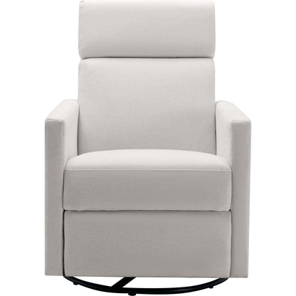 Modern Upholstered Rocker Nursery Chair Plush Seating Glider Swivel Recliner Chair, Beige