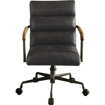 Harith Office Chair in Antique Slate Top Grain Leather