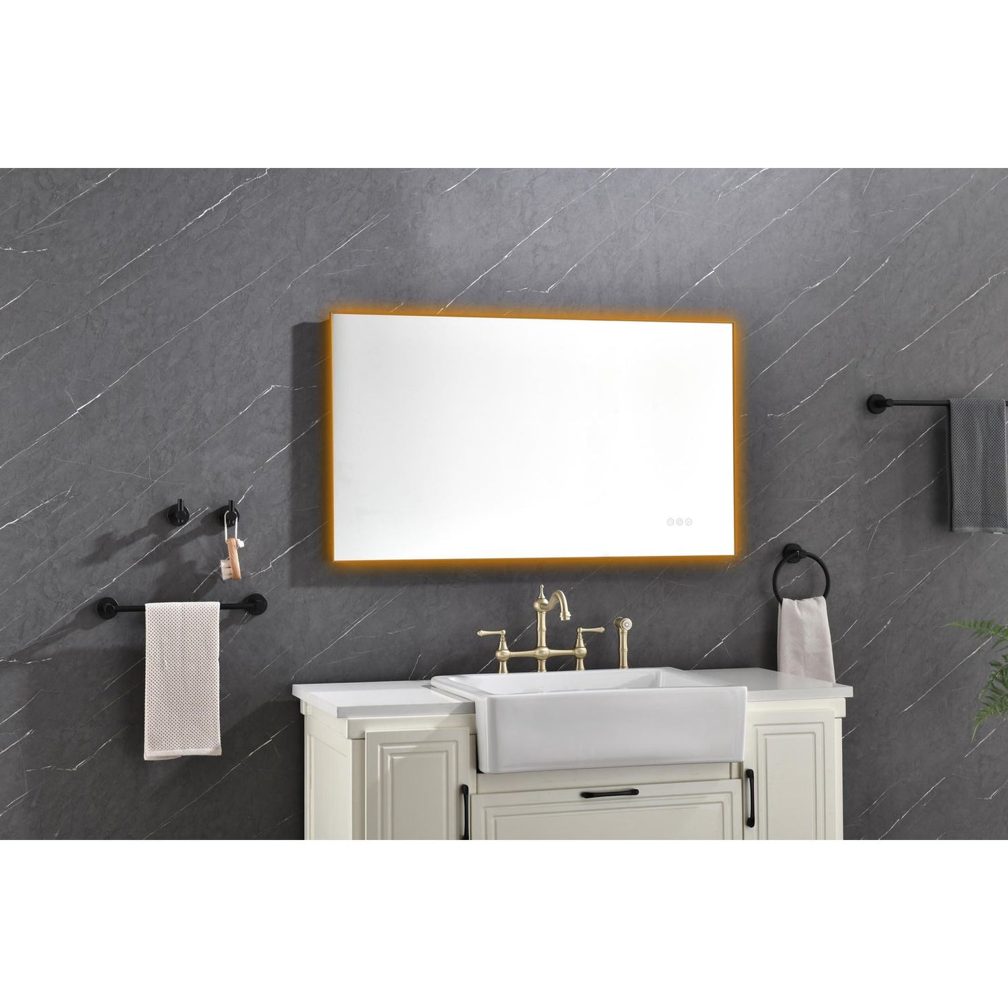 42x 24 Inch LED Mirror Bathroom Vanity Mirror with Back Light, Wall Mount Anti-Fog Memory Large Adjustable Vanity Mirror