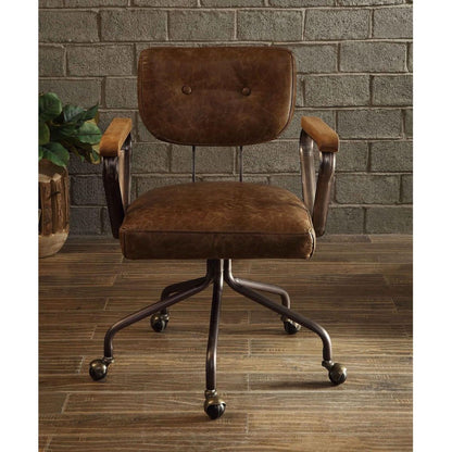 Hallie Office Chair in Vintage Whiskey Top Grain Leather