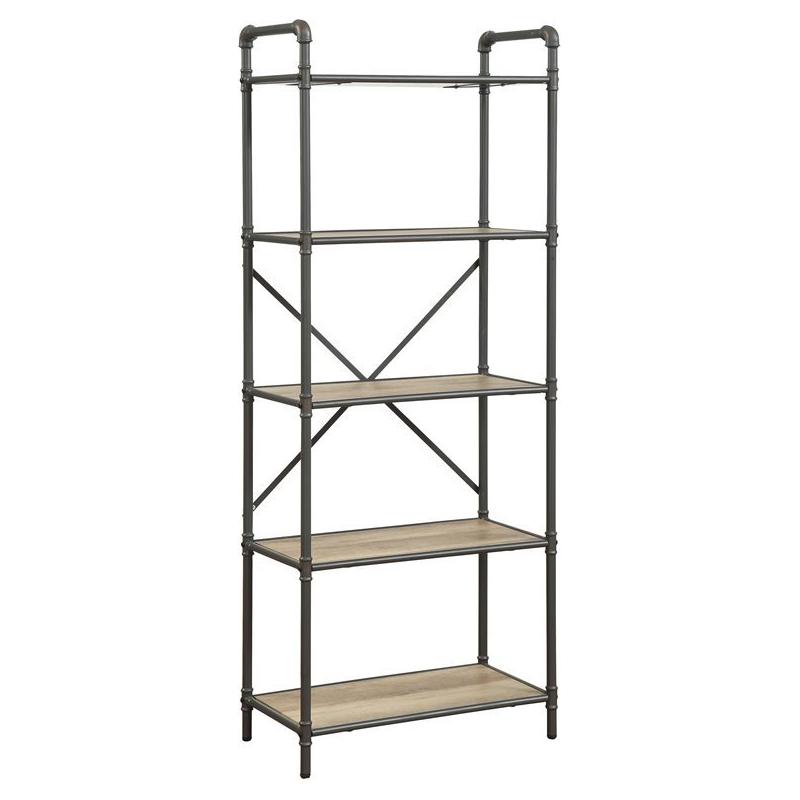 Itzel Bookshelf in Antique Oak & Sandy Gray