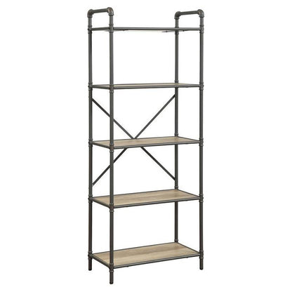 Itzel Bookshelf in Antique Oak & Sandy Gray