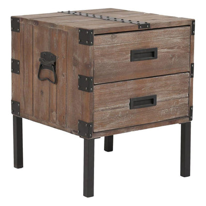 Antique Reclaimed Wood Gray Trunk Table And Side Table S/3 with Large Storage Dress Up Your Liviing Room