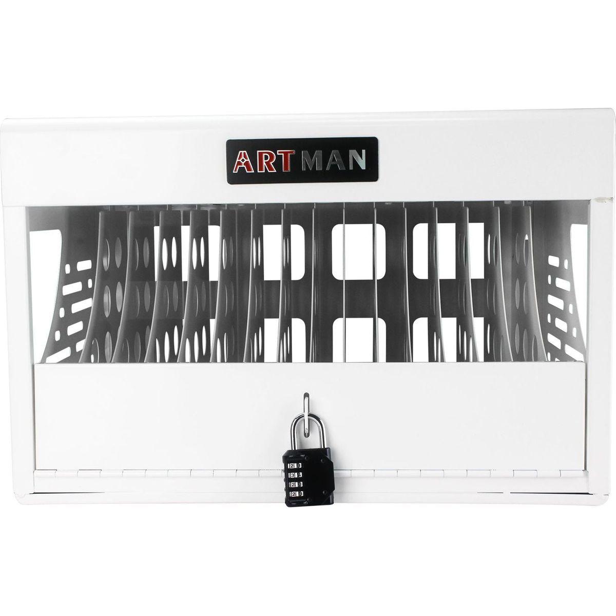 16 Bay Charging Cabinet for Laptop, Chromebook, Locking Charging Station-WHITE
