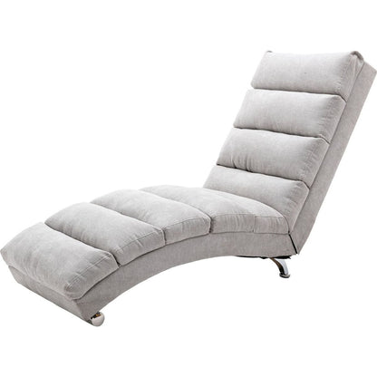 Linen Chaise Lounge Indoor Chair, Modern Long Lounger for Office or Living Room