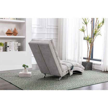 Linen Chaise Lounge Indoor Chair, Modern Long Lounger for Office or Living Room