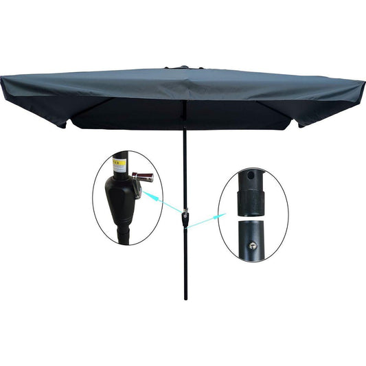 10 x 6.5ft Patio Umbrella Outdoor Waterproof Umbrella with Crank and Push Button Tilt for Garden Backyard Pool Swimming Pool Market - Streamdale Furniture