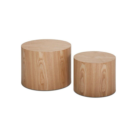 MDF side table/coffee table/end table/nesting table set of 2 with oak veneer for living room,office,bedroom
