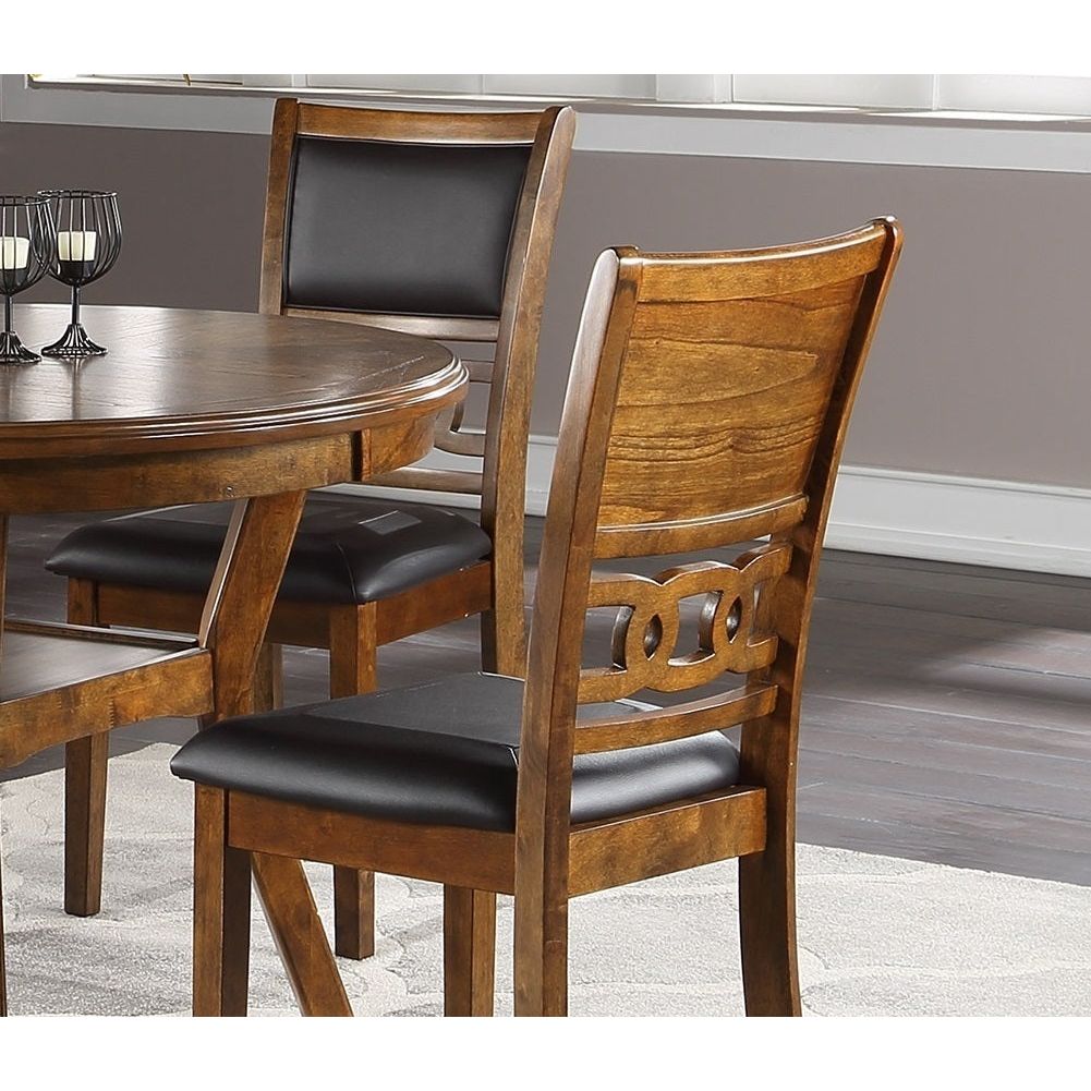 Dining Room Furniture Walnut Finish Set of 2 Side Chairs Cushion Seats Unique Back Kitchen Breakfast Chairs