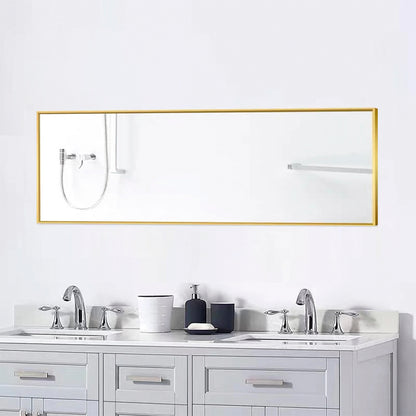 Miro 1500 400-g Full Length Mirror Floor Mirror Hanging Standing or Leaning, Bedroom Mirror Wall-Mounted Mirror with Gold Aluminum Alloy Frame, 59" x 15.7"