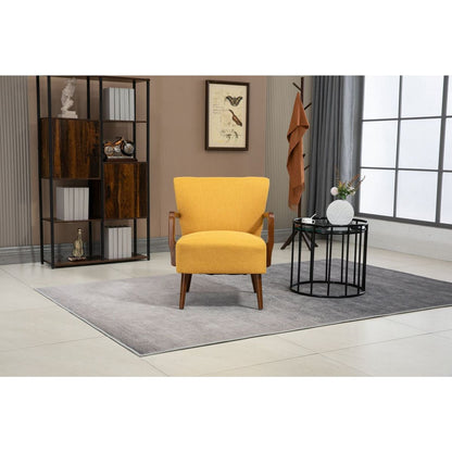 Wood Frame Armchair, Modern Accent Chair Lounge Chair for Living Room