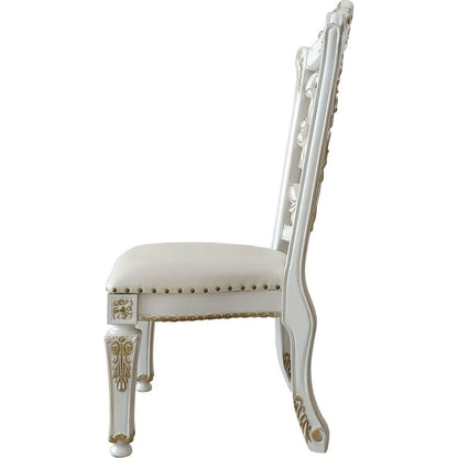 Vendom Side Chair (Set-2), PU & Antique Pearl Finish