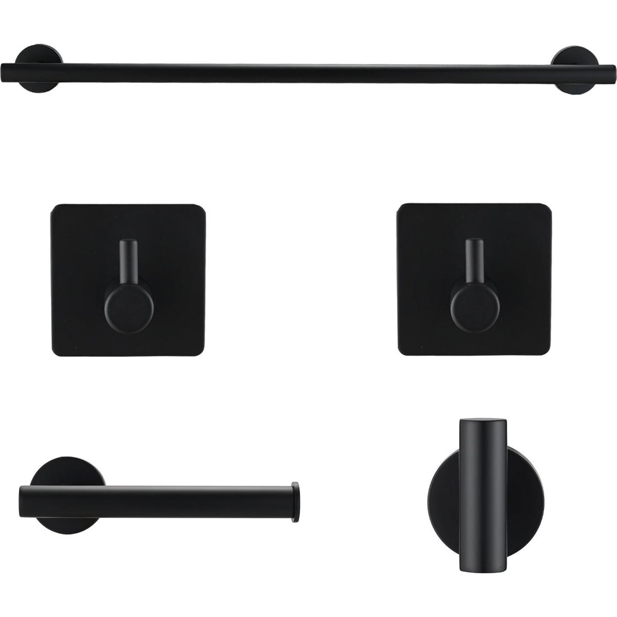 Bathroom Matte Black Hardware Accessories 5 Pieces Set